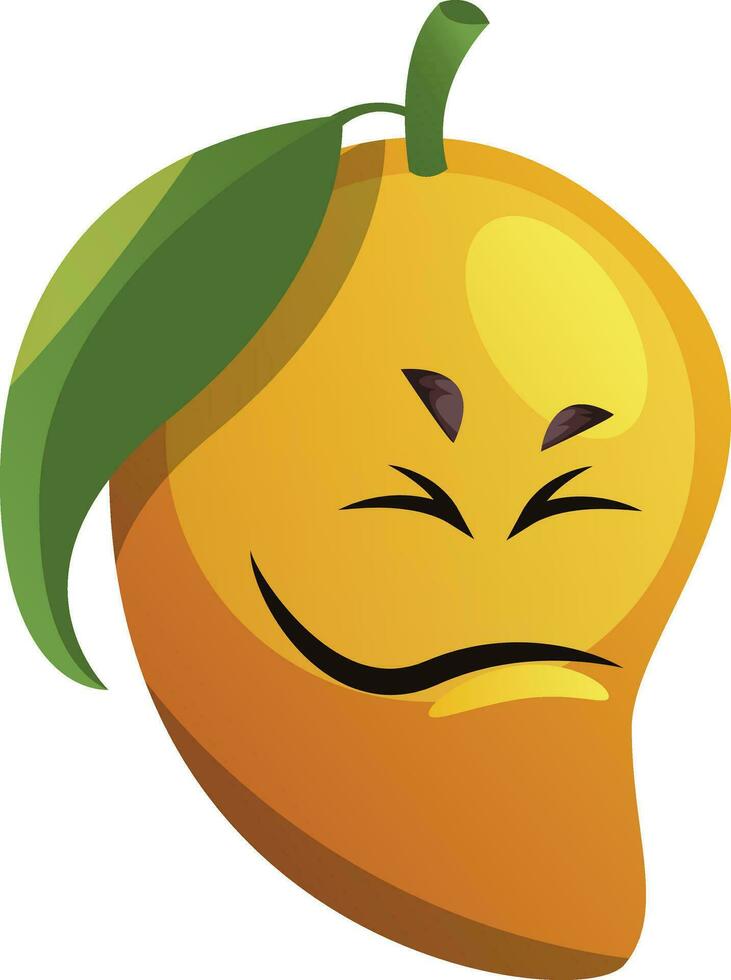 Mango cartoon face not feeling good illustration vector on white background