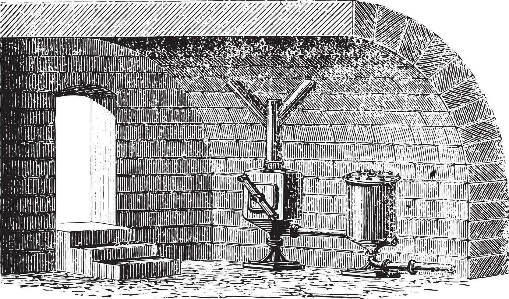 Installation in a building of the receiver and the spillway Ber vector