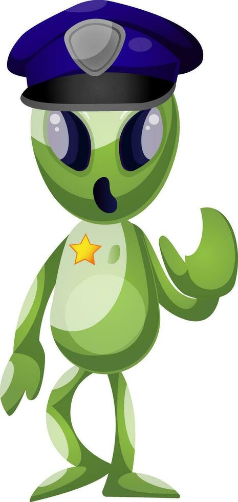 Alien police, illustration, vector on white background.