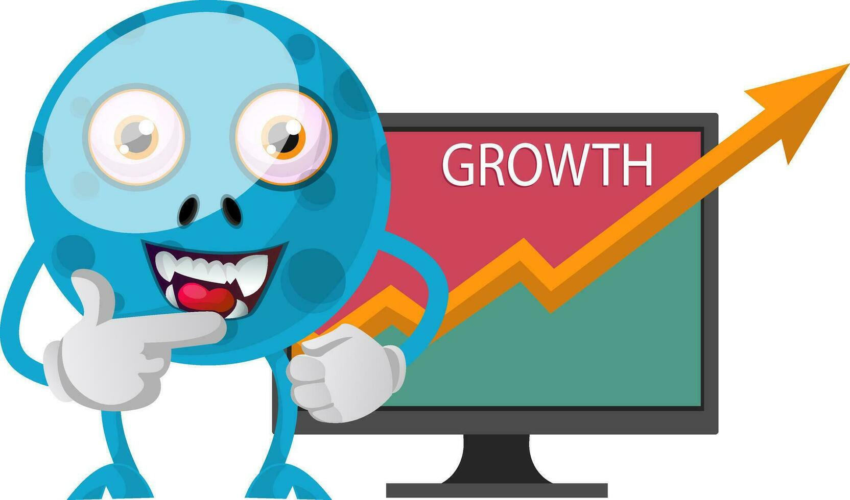 Blue monster have growth, illustration, vector on white background.