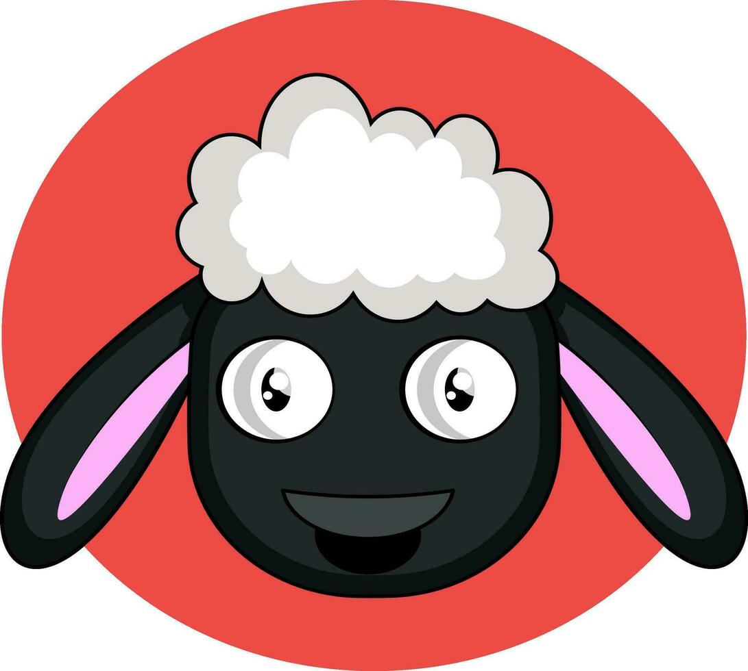 Little cartoon black sheep vector illustartion on white background