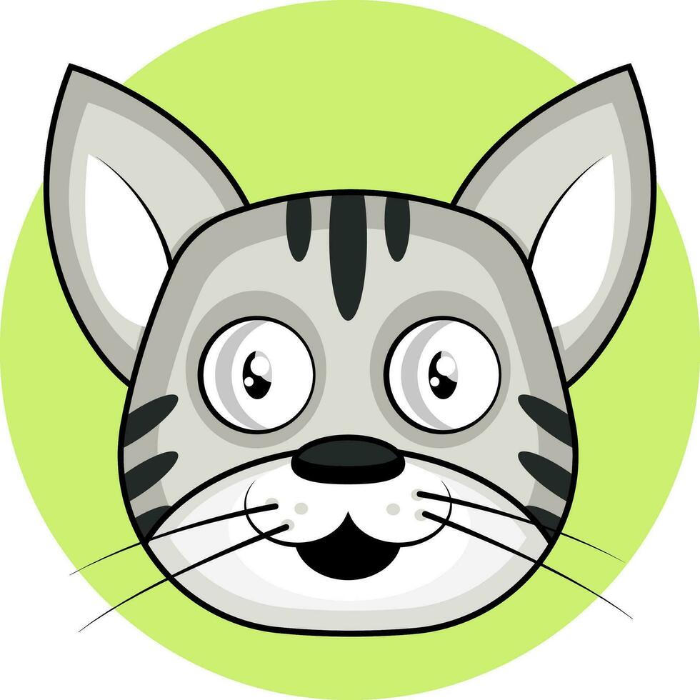 Cartoon white cat vector illustration on white background