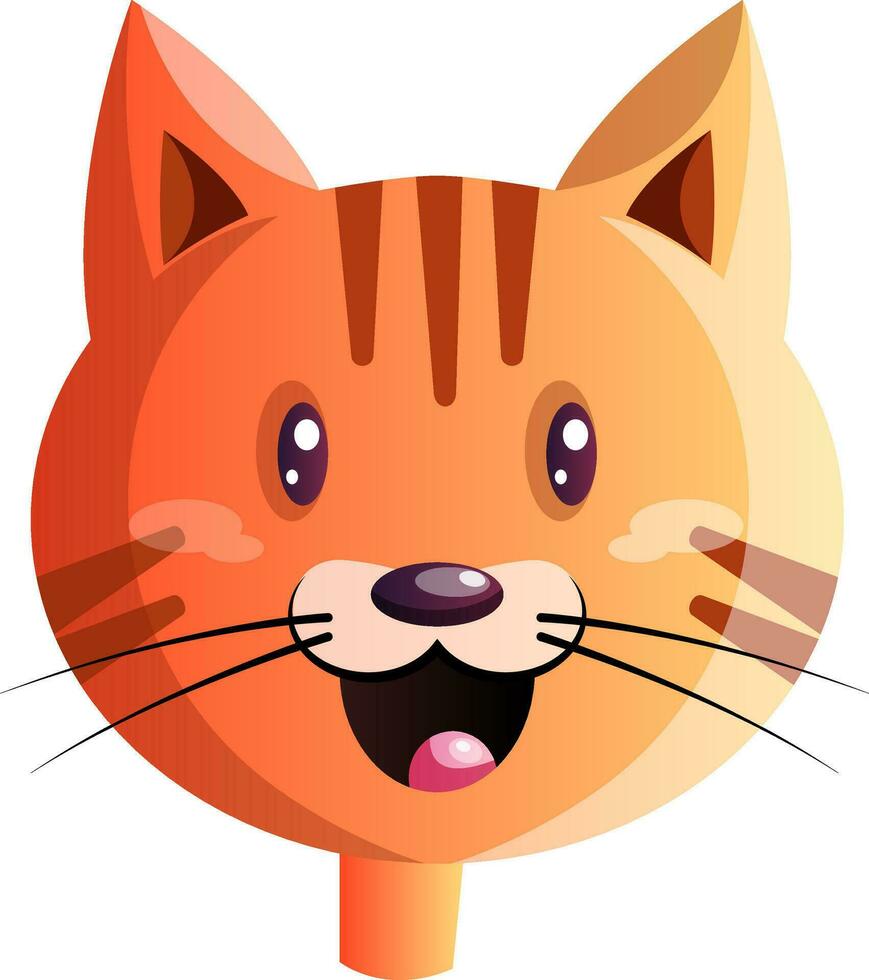 Happy red cartoon cat vector illustartion on white bacground