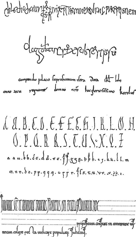 manuscrito, Clásico grabado vector