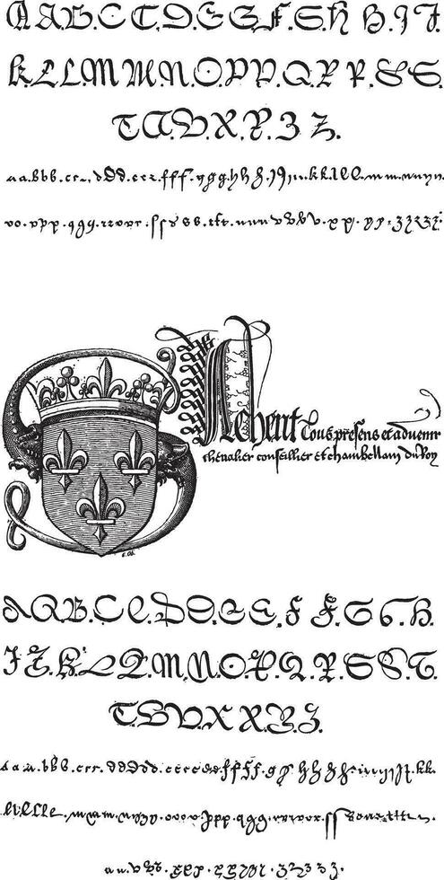 manuscrito, Clásico grabado vector