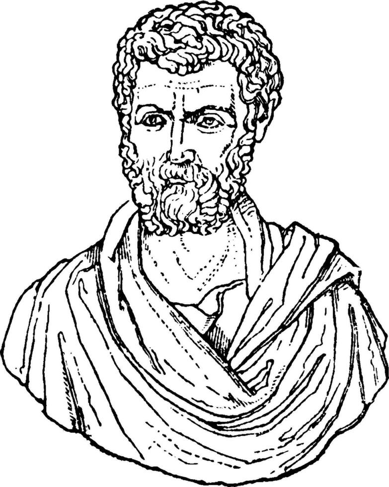 Titus Pomponius Atticus, vintage illustration vector