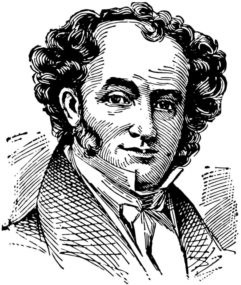 Martin van Buren, vintage illustration vector