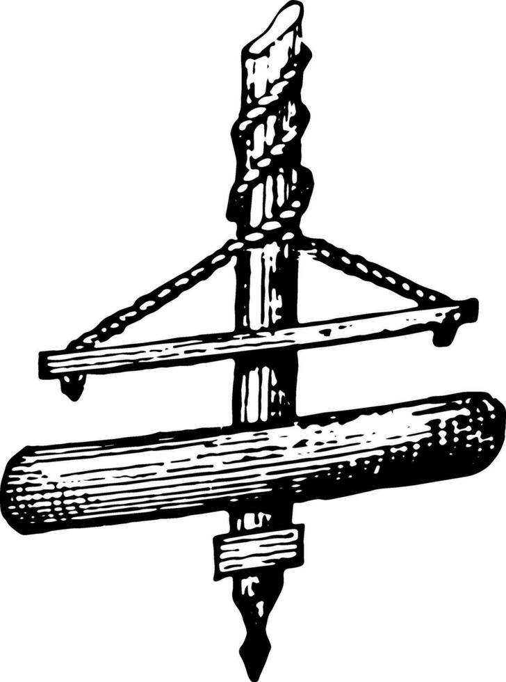 Fly Drill, vintage illustration. vector