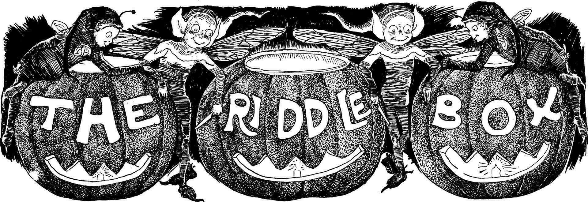 The Riddle Box, vintage illustration vector