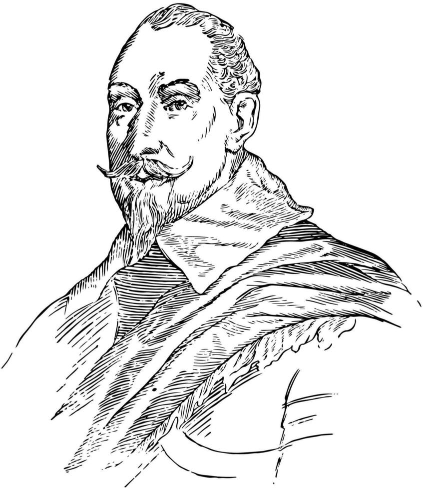 Gustavus Adolphus, vintage illustration vector