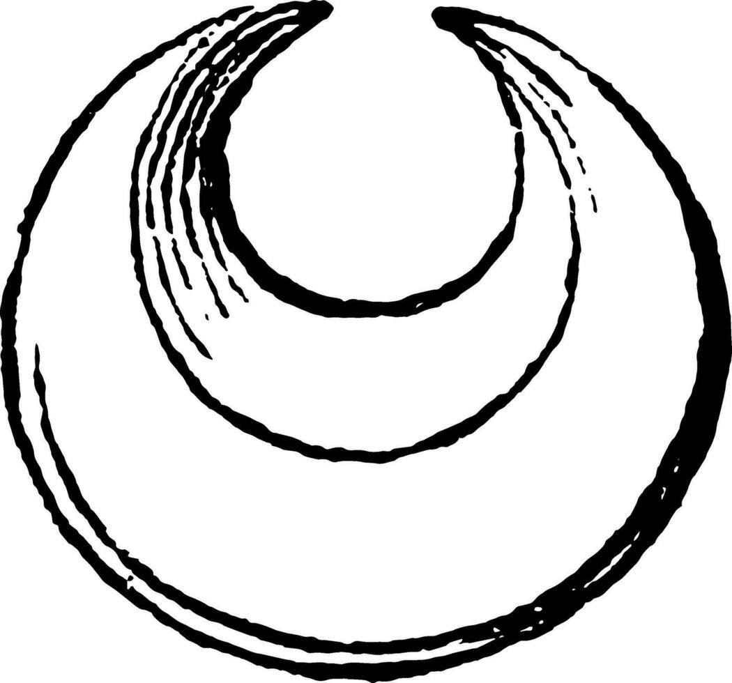 Crescent Difference used by armorists at the present time are nine in number, vintage engraving. vector