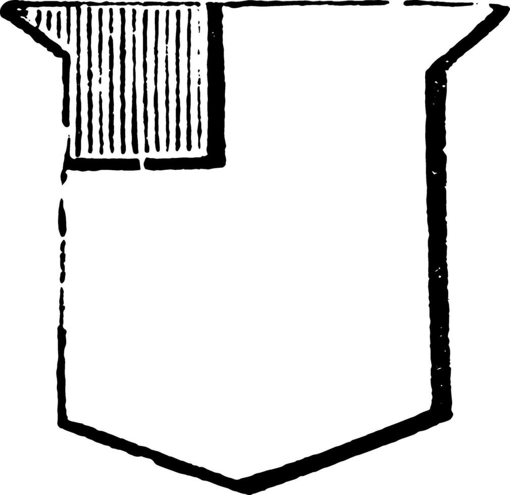 cantón es un pequeño cuadrado cifra, Clásico grabado. vector