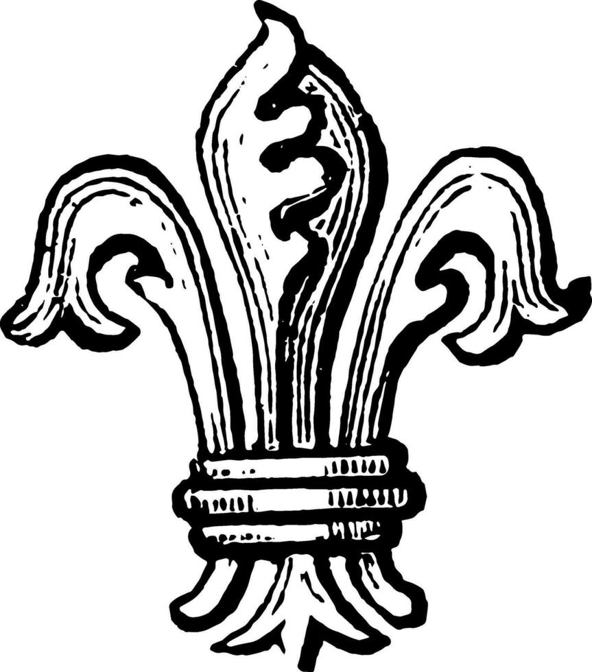 Fleur-De-Lis Difference are not only distinguish the sons of one family, vintage engraving. vector