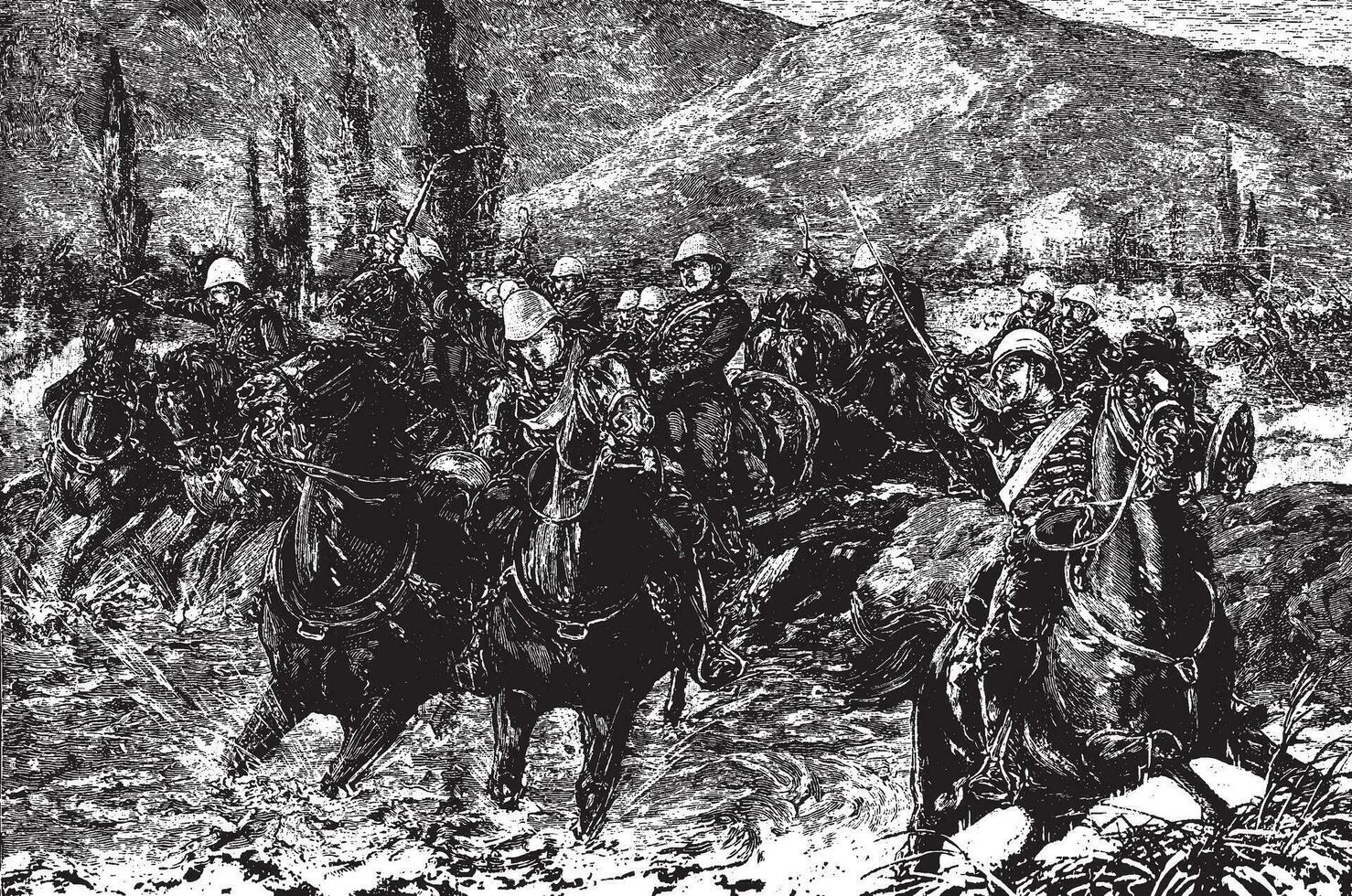 Second Anglo Afghan War, vintage illustration. vector