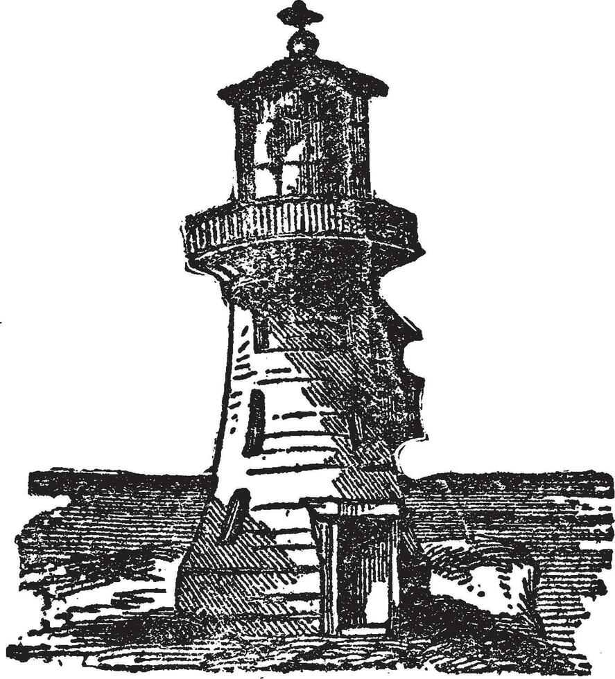 Lighthouse, vintage illustration. vector