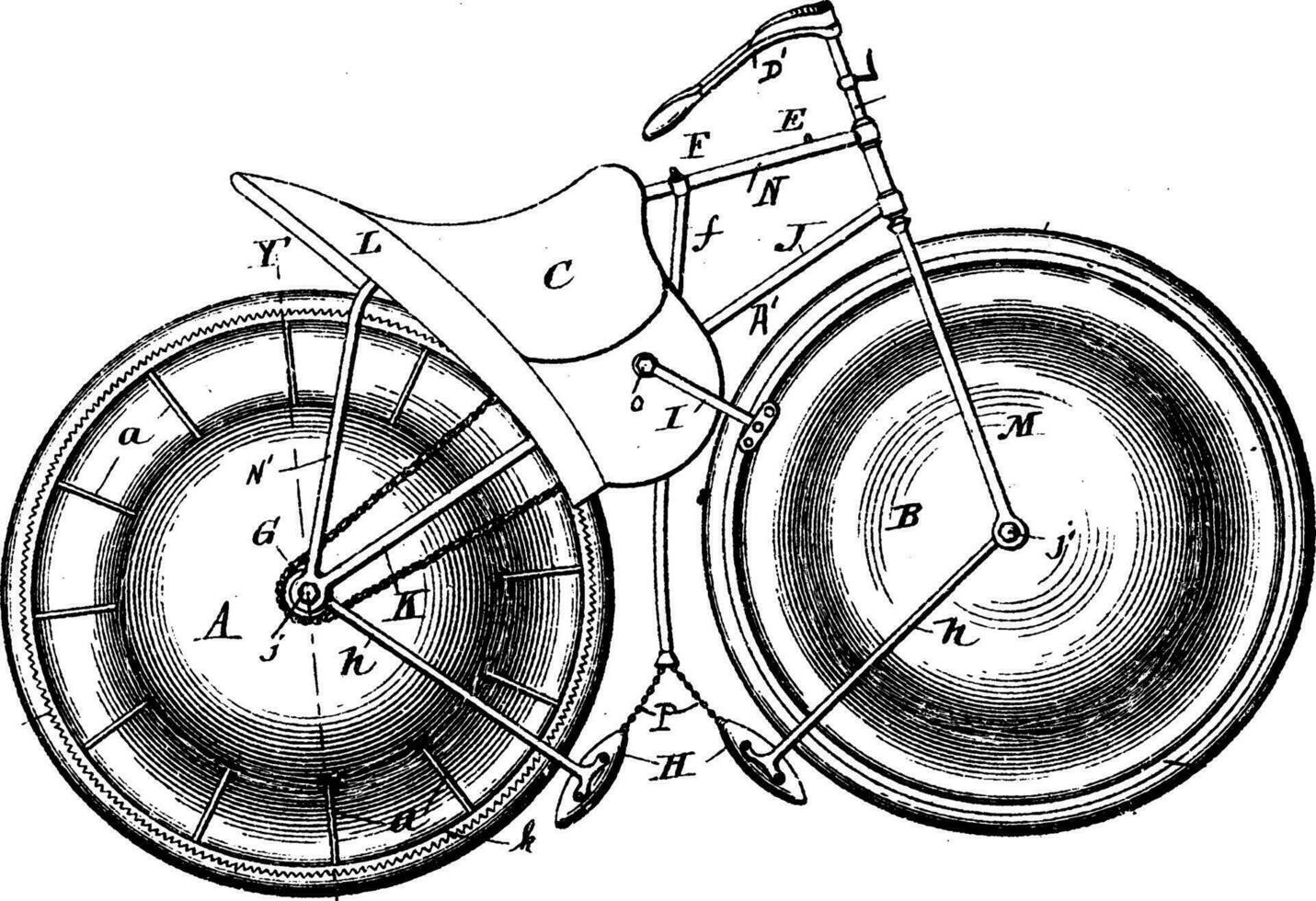 marina velocípedo, Clásico ilustración. vector