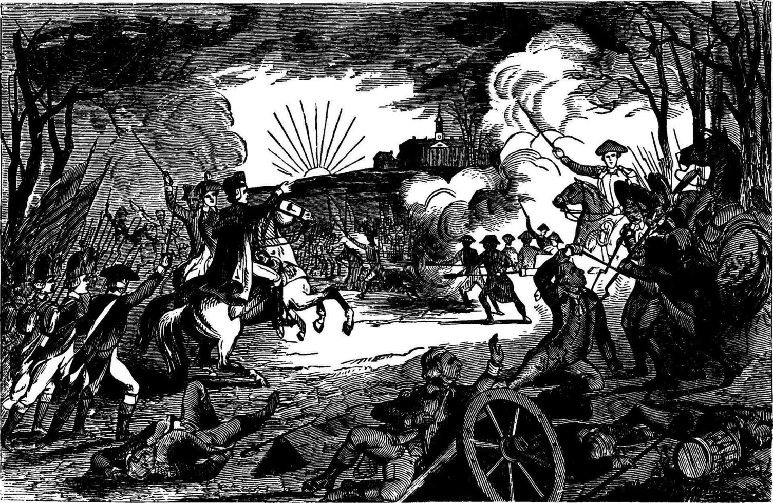 batalla de princeton,vintage ilustración vector