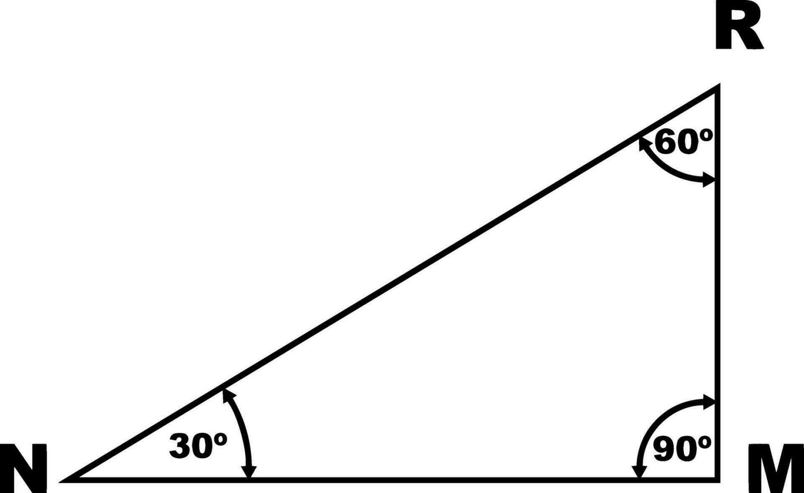 Triangle 30-60-90 vintage illustration. vector