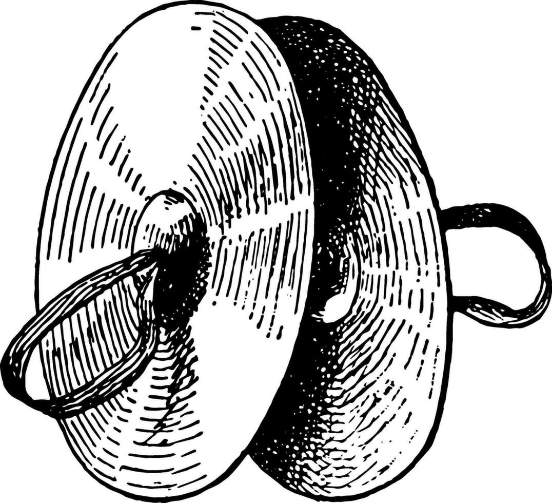 Cymbals, vintage illustration. vector