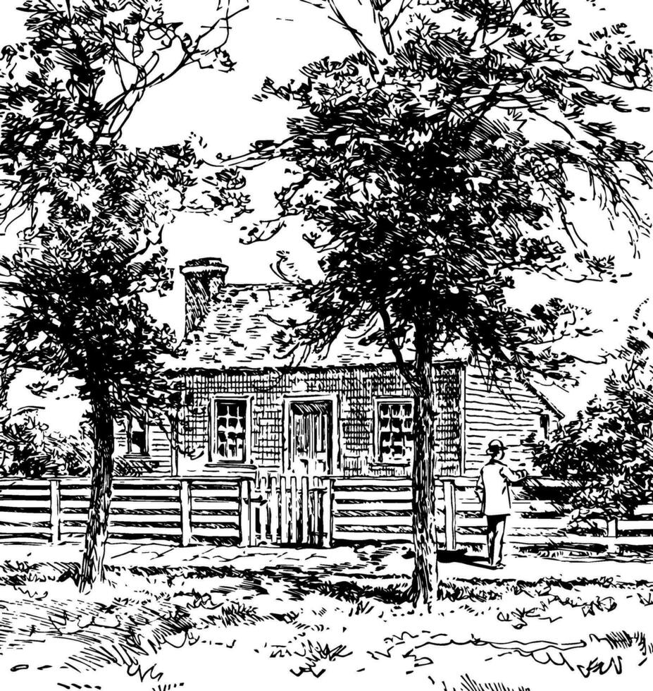 General Ulysses Grant's Birthplace vintage illustration vector