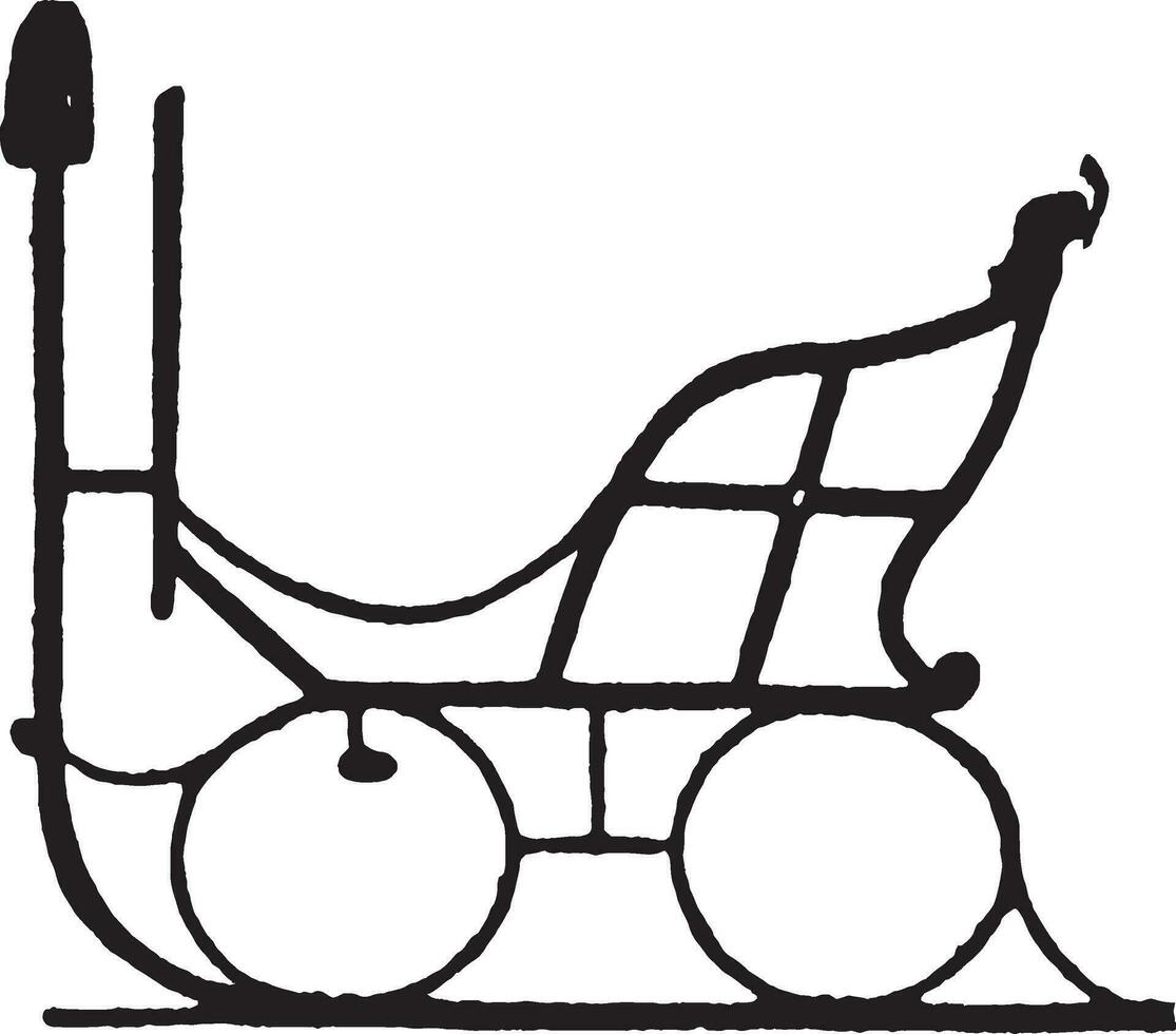 coche de dos caballos trineo, Clásico ilustración. vector