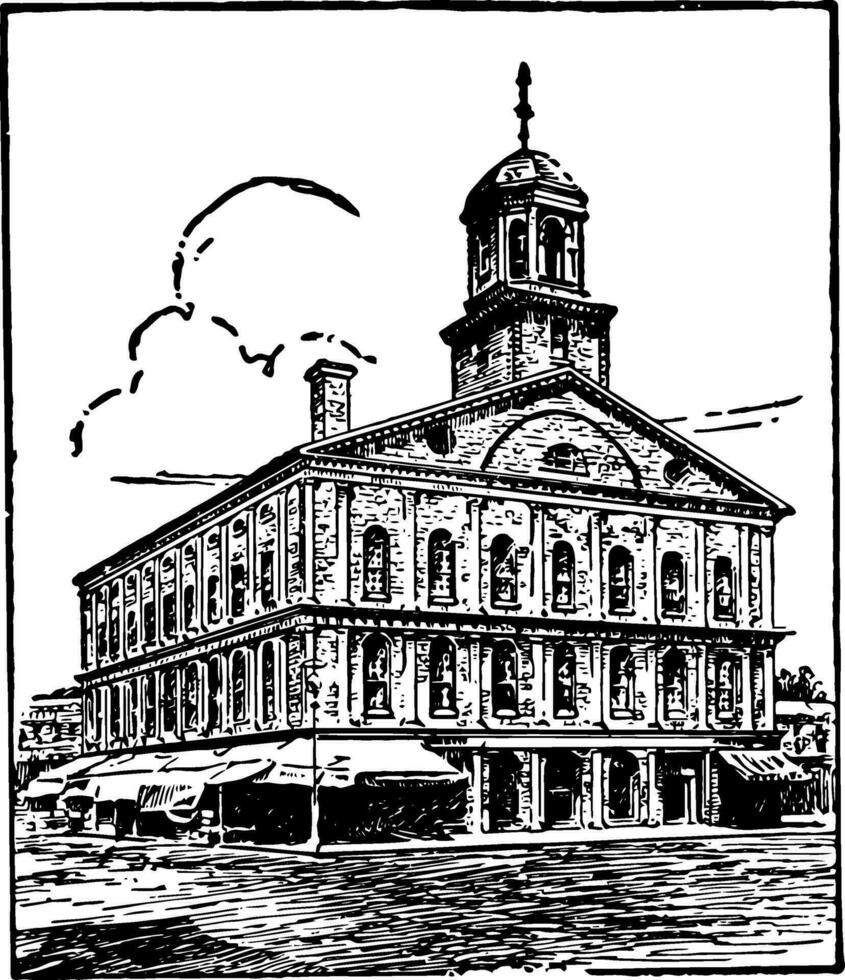 Faneuil Hall vintage illustration 35070426 Vector Art at Vecteezy