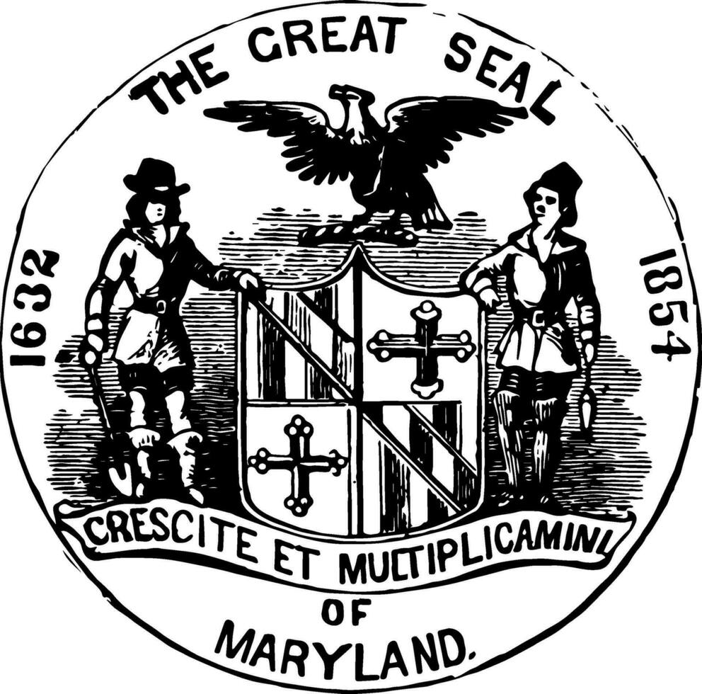 Maryland seal vintage illustration vector