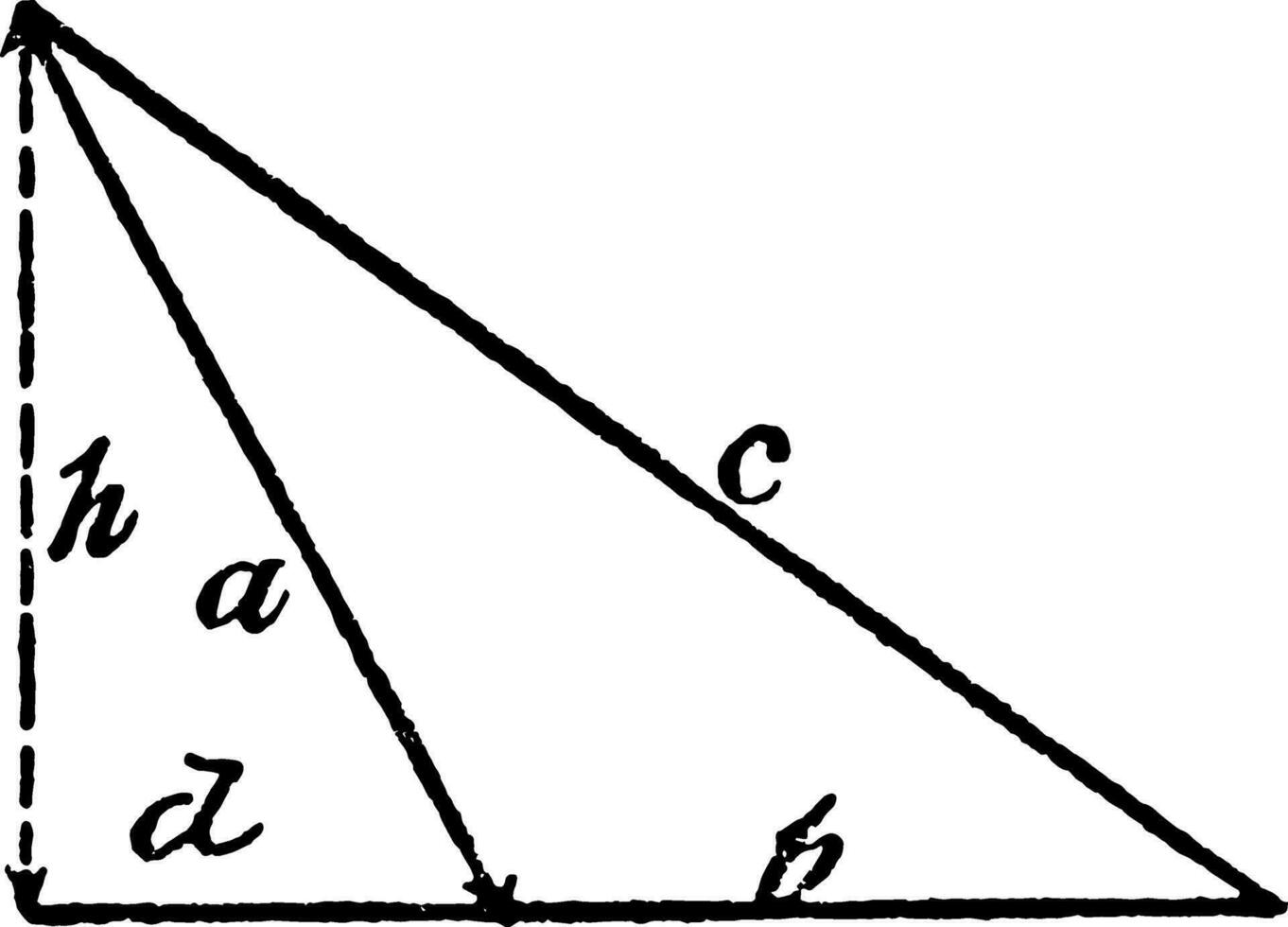 Obtuse Triangle vintage illustration. vector