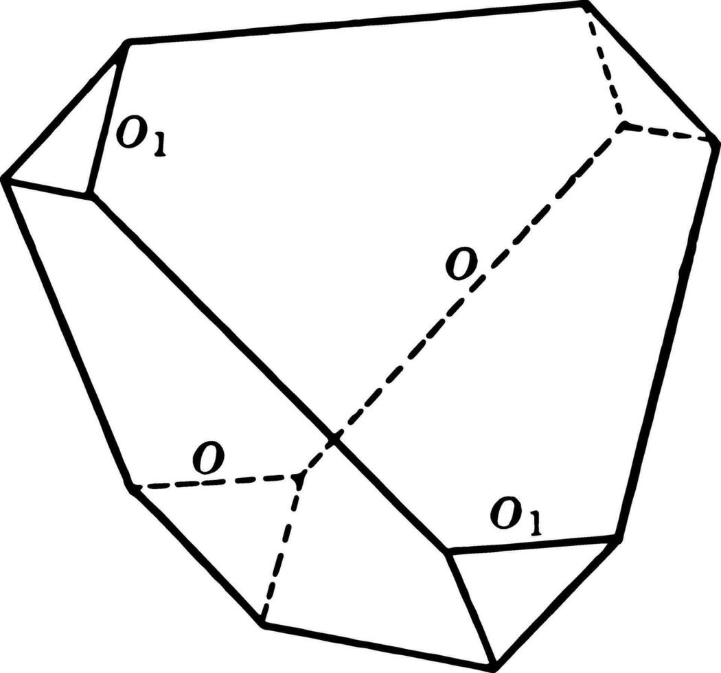 Tristetrahedron vintage illustration. vector