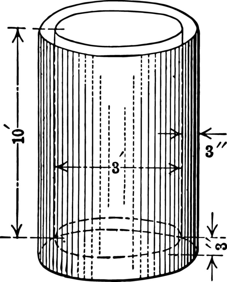 Cylindrical Water Tank vintage illustration. vector