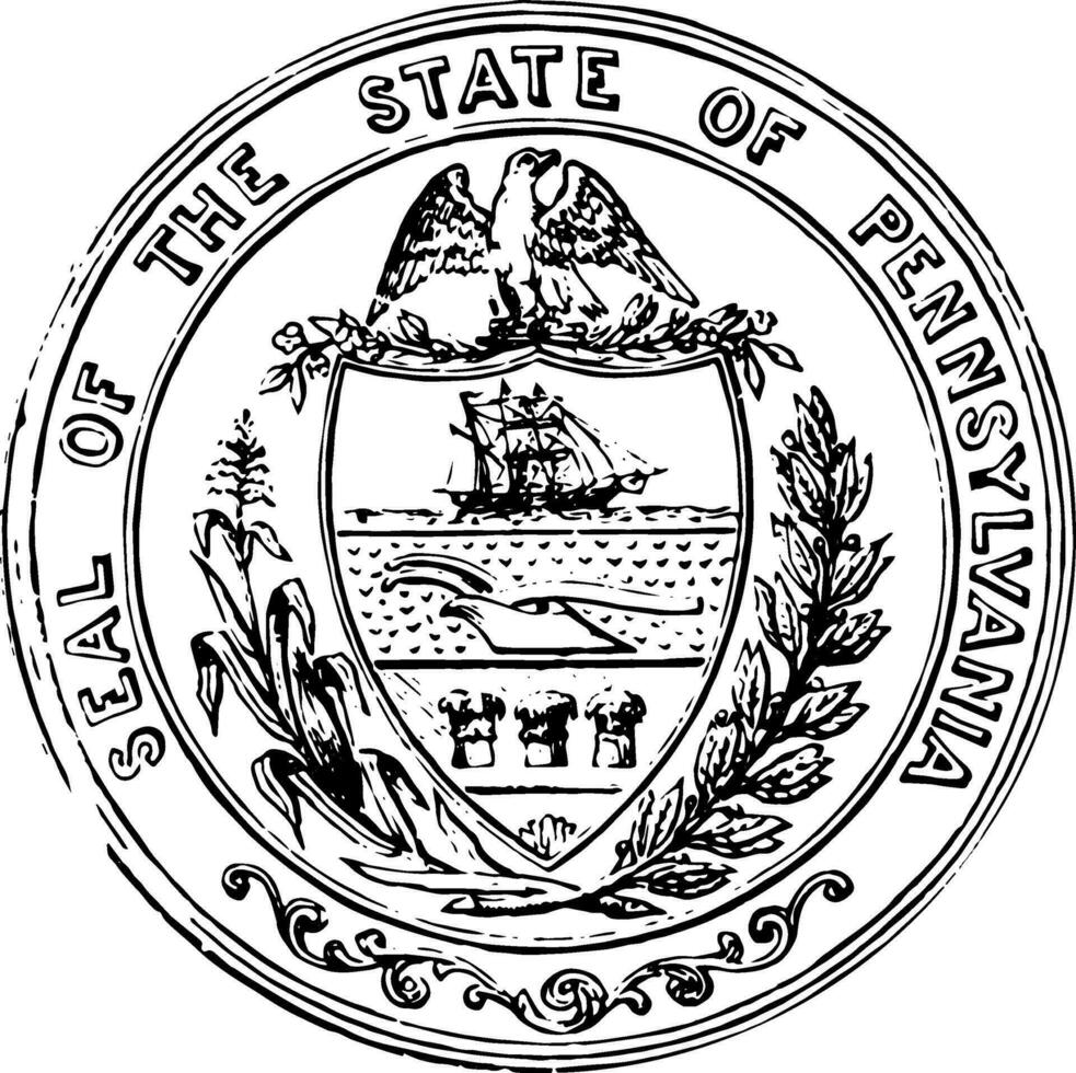 Pennsylvania Seal vintage illustration vector