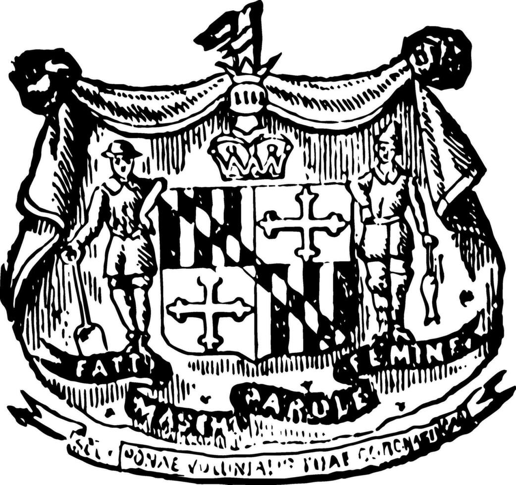 Maryland seal vintage illustration vector