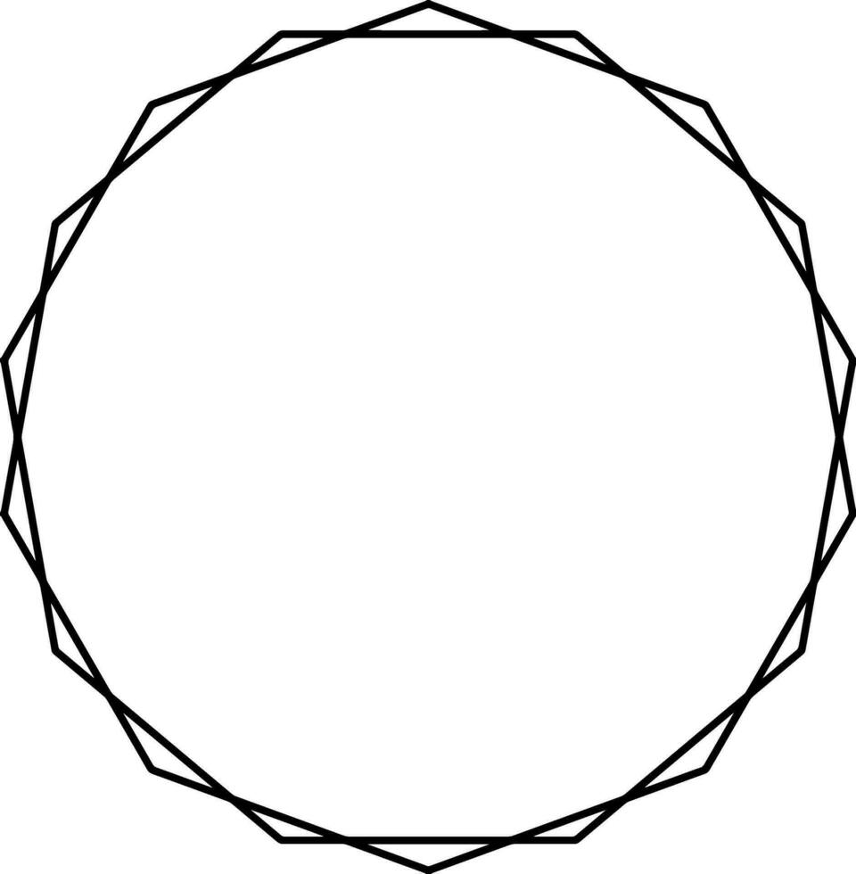 2 Congruent Rotated Nonagons vintage illustration. vector