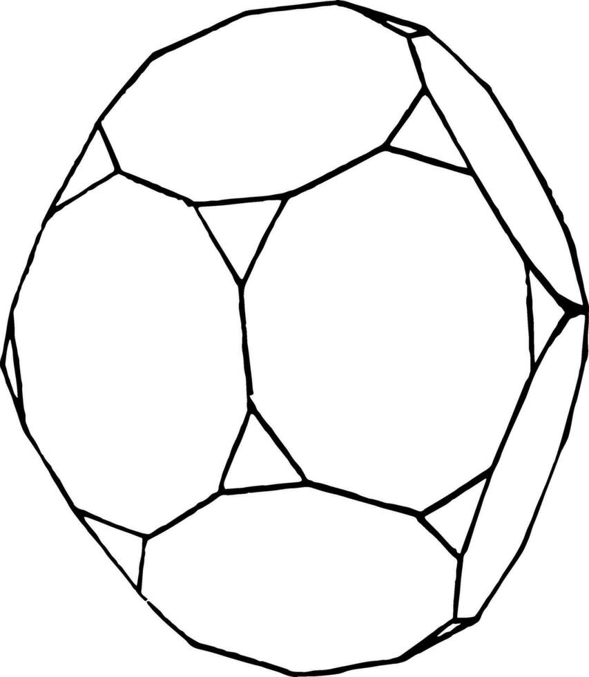 Truncated Dodecahedron vintage illustration. vector