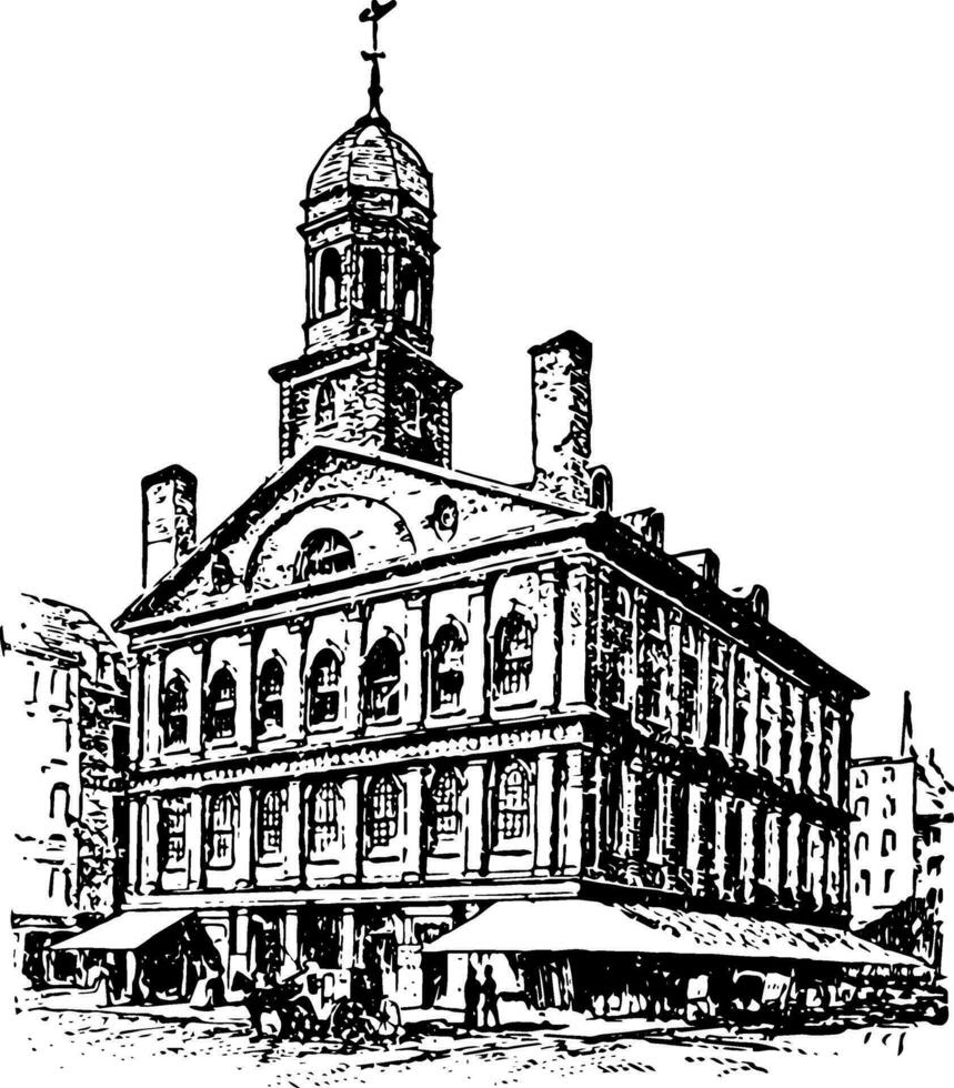 Faneuil Hall vintage illustration 35070957 Vector Art at Vecteezy