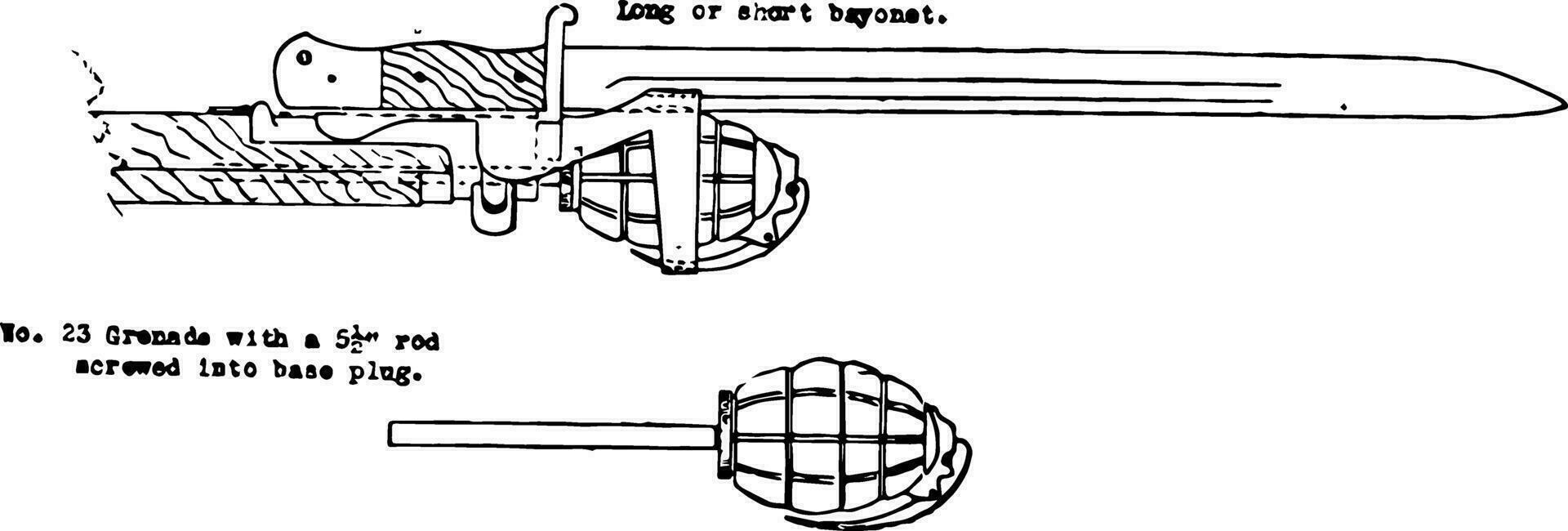 Mark I of Model 23, vintage illustration. vector