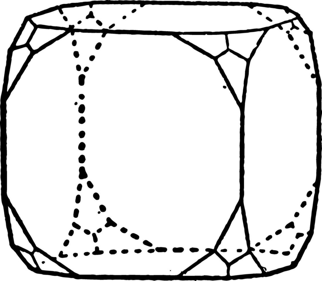 combinación de triakis-octaedro y cubo Clásico ilustración. vector