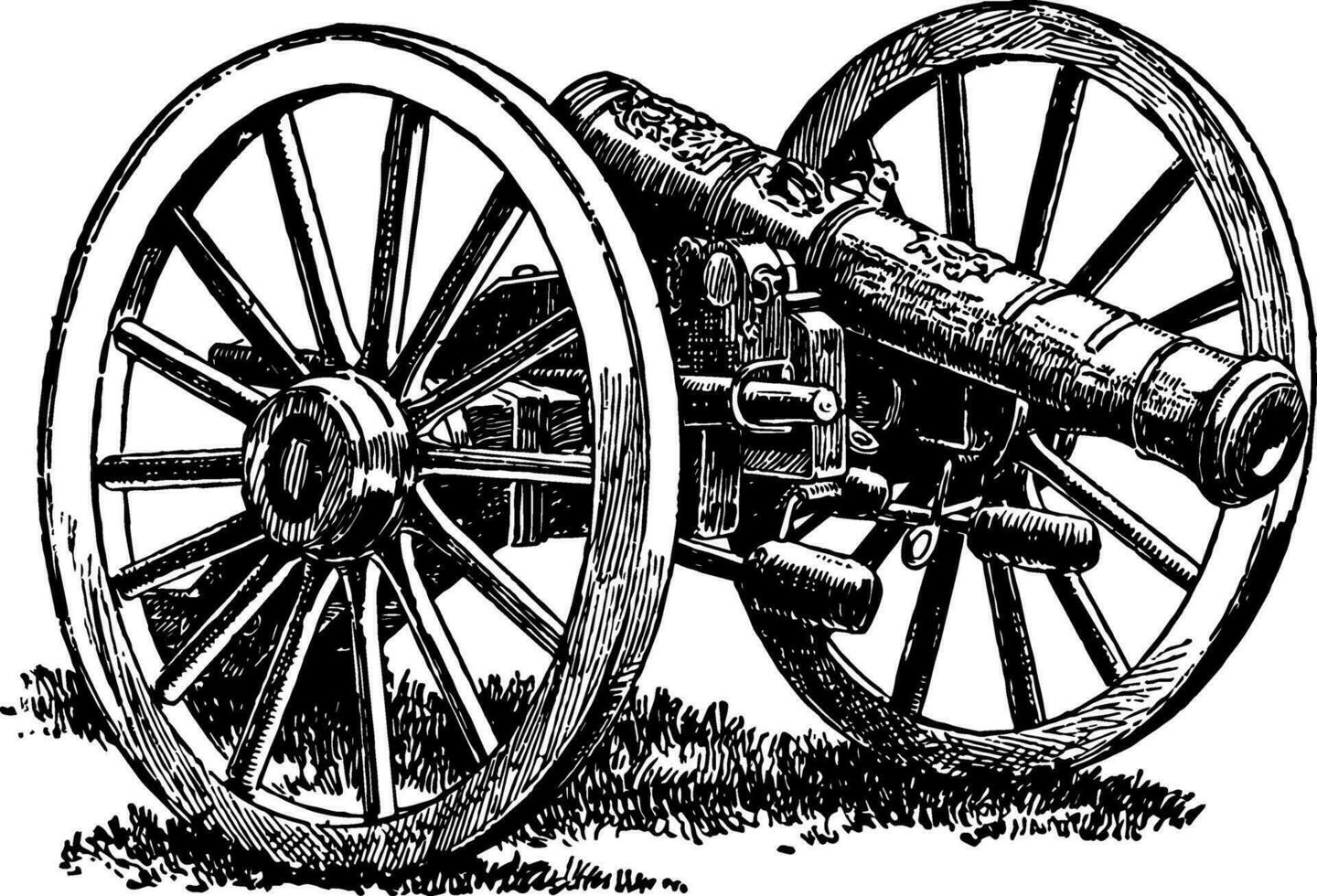 British Cannon, vintage illustration. vector