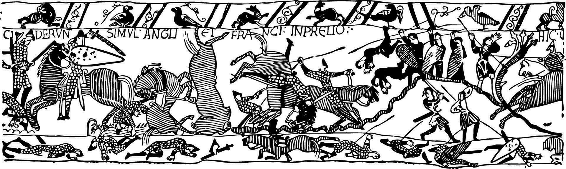 Battle of Hastings vintage illustration. vector