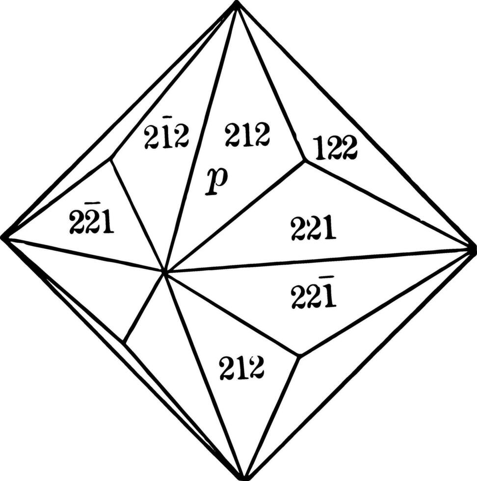 Trisoctahedron vintage illustration. vector