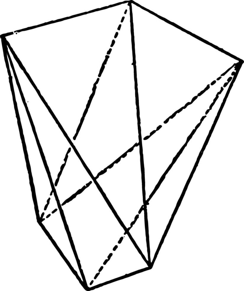 Tetragonal Scalenohedron vintage illustration. vector