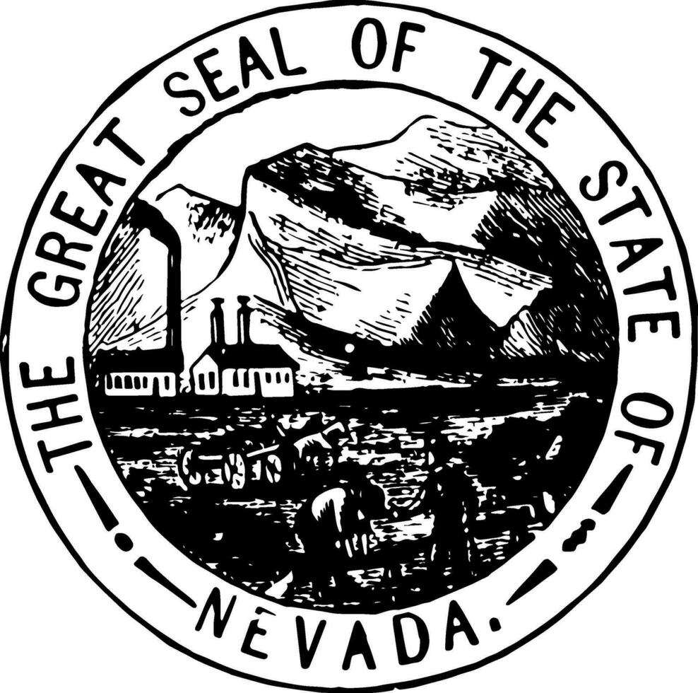 Nevada seal vintage illustration vector