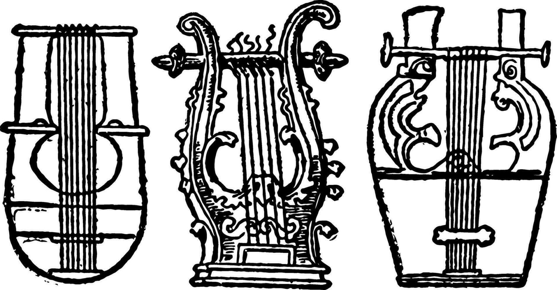 Greek lyres, vintage illustration. vector