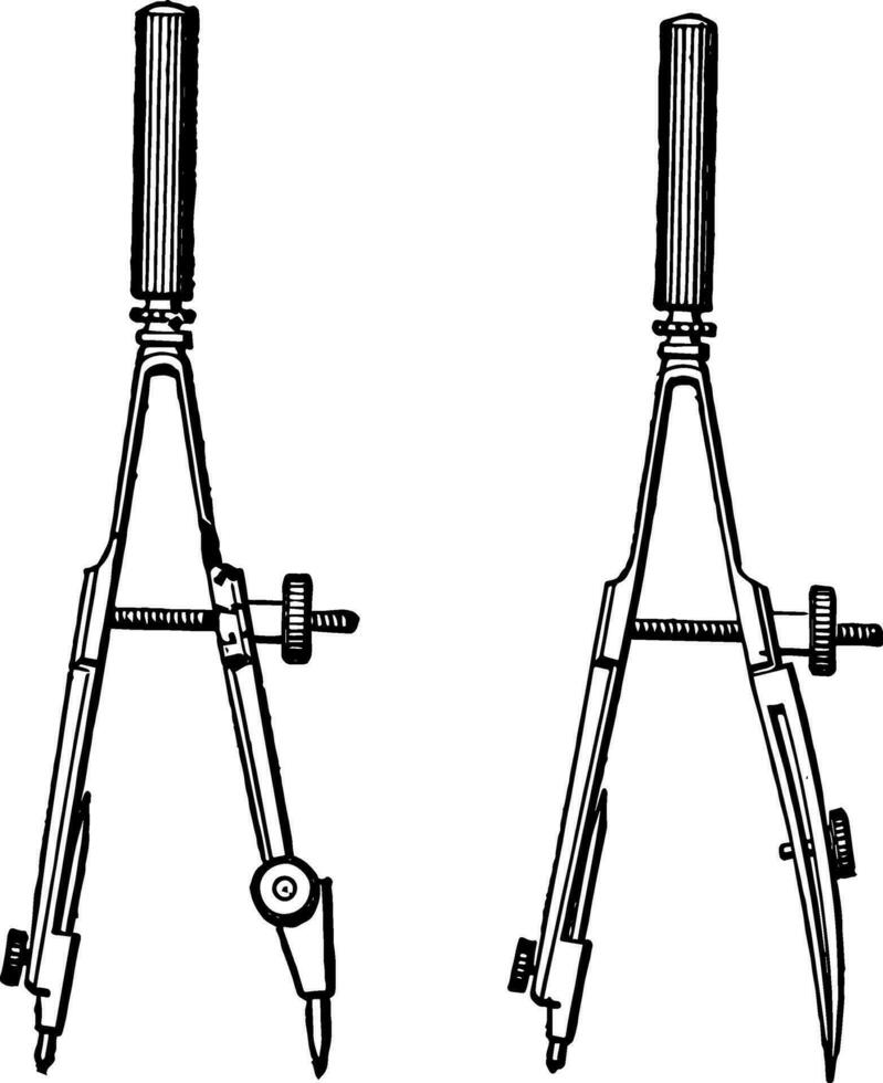 Compasses vintage illustration. vector