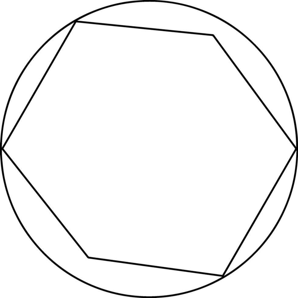 Hexagon In A Circle vintage illustration. vector