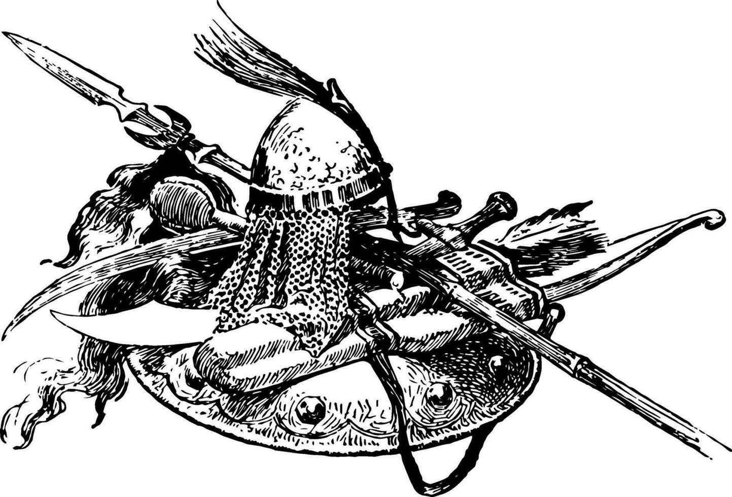 Saracen Arms vintage illustration. vector