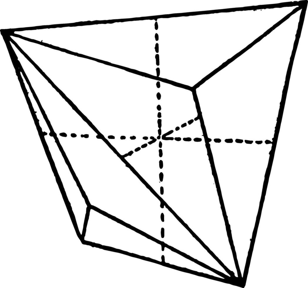 Tristetrahedron vintage illustration. vector