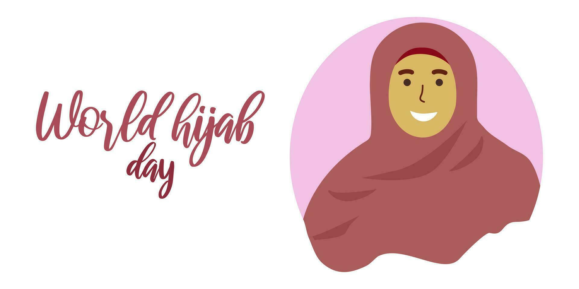 World Hijab Day February 1 popular holiday. vector