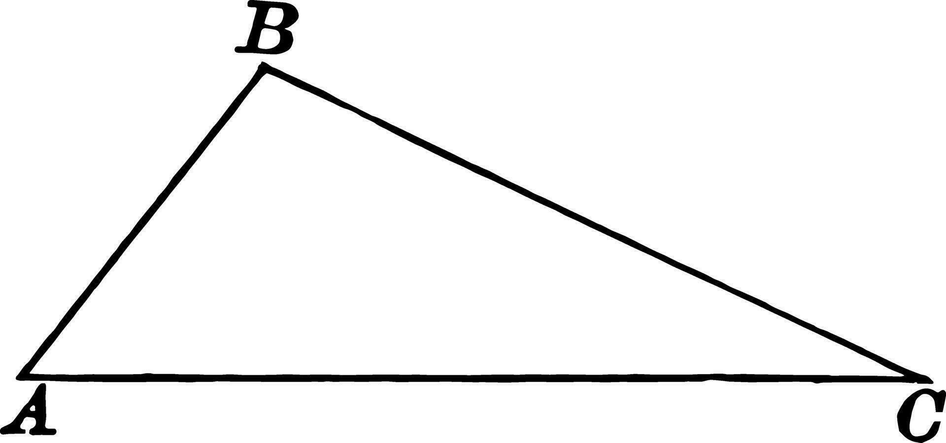 Triangle ABC vintage illustration. vector