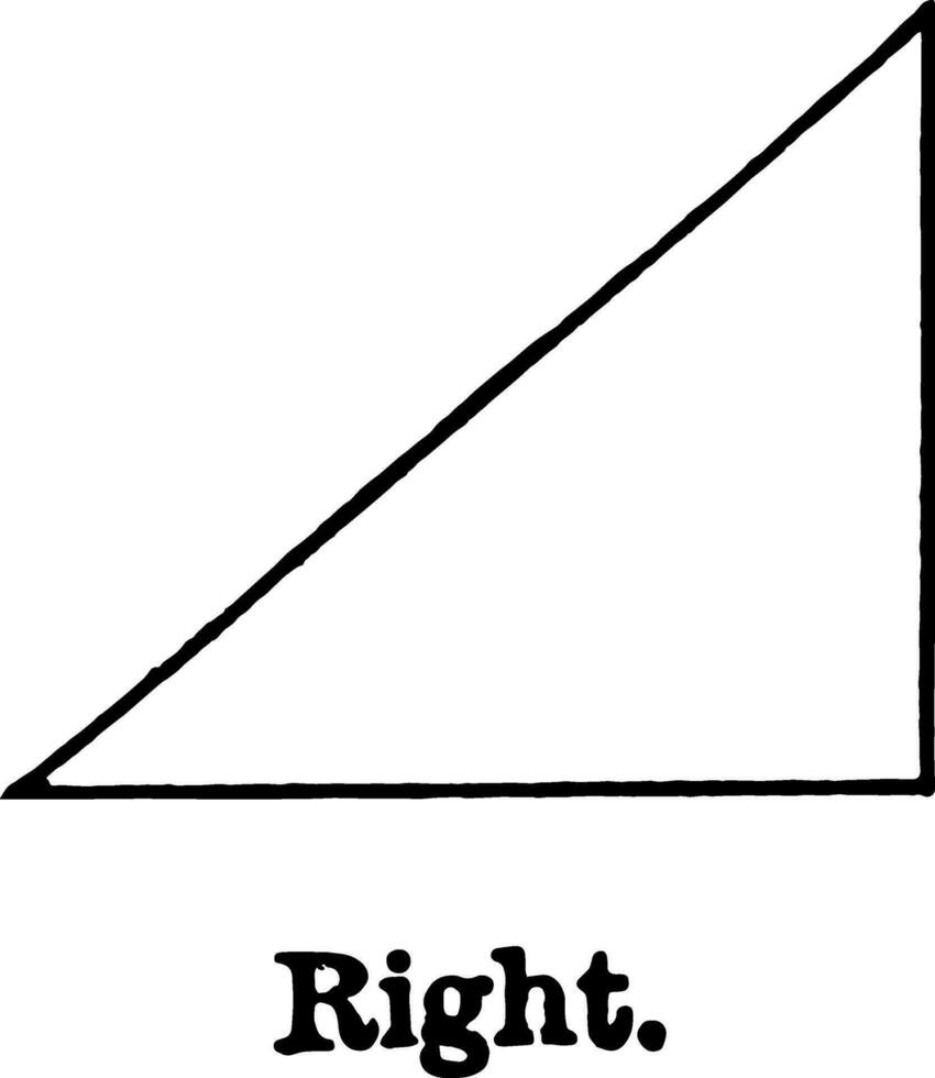 Right Triangle vintage illustration. vector